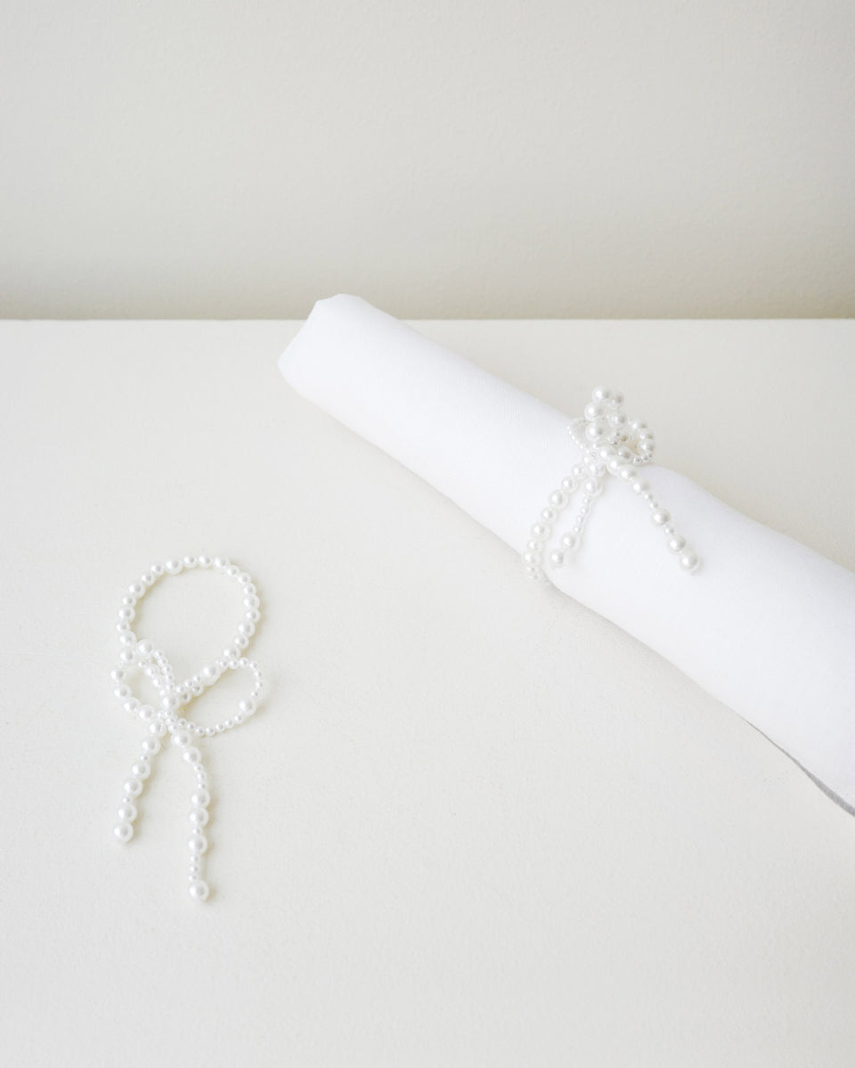 L30 - Lot de 2 ronds de serviette fausses perles