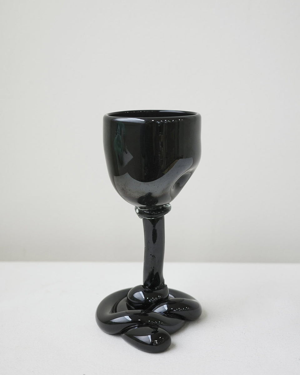 Thaw - Recycled Wine Glass in Black