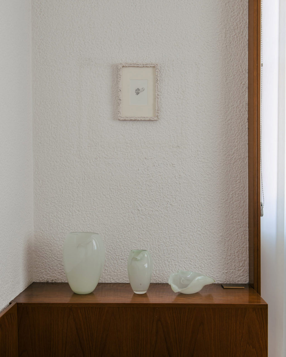 B143 - Vase moyen en verre recyclé vert menthe