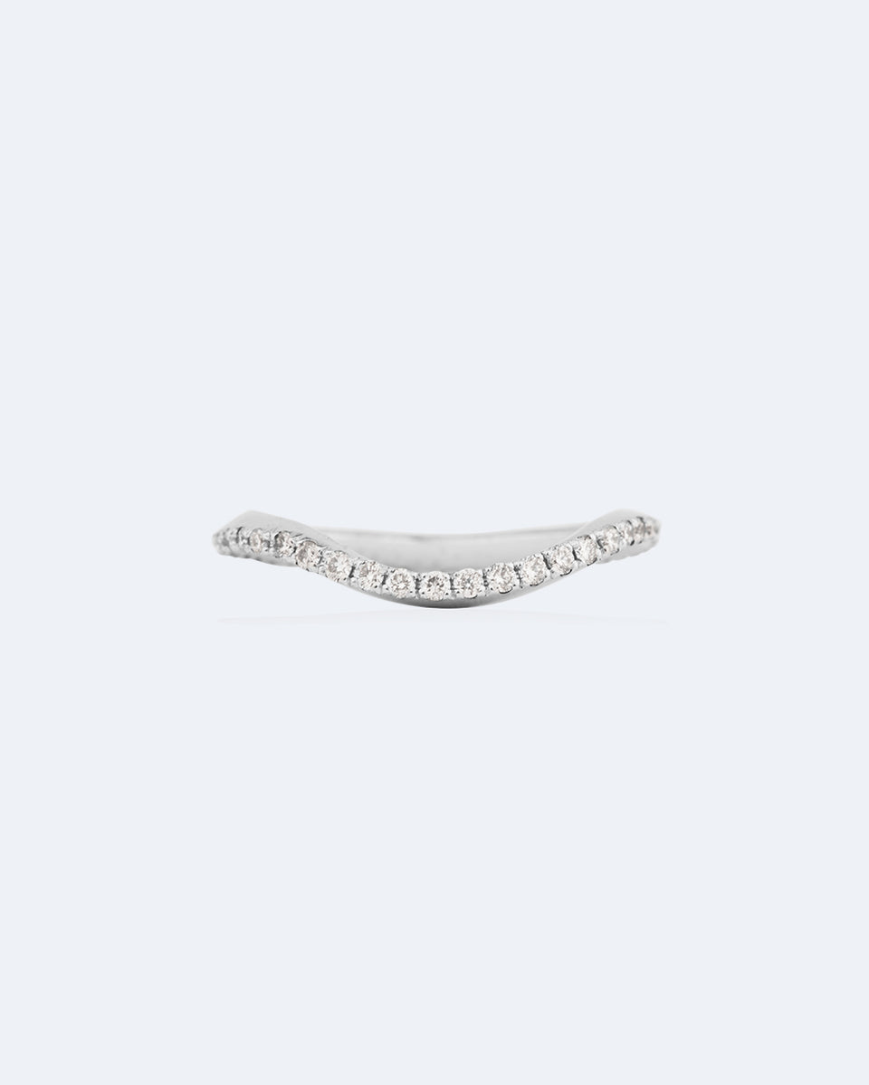 Vagues Sauvages - Bague en Or Blanc 18 Carats et Diamants
