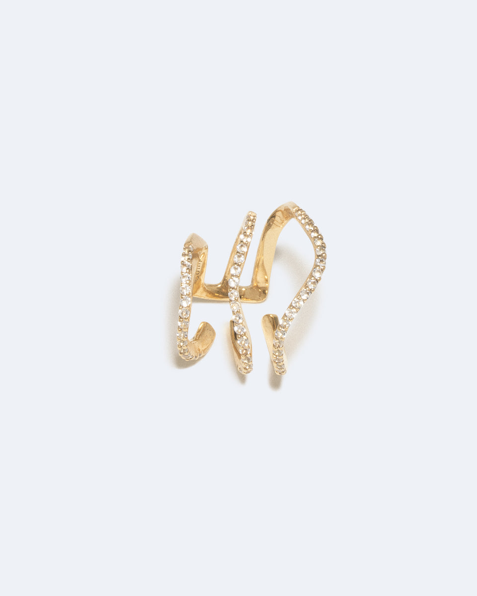 Riot. Strike. Riot. - White Topaz and Recycled Gold Vermeil Ear Cuff