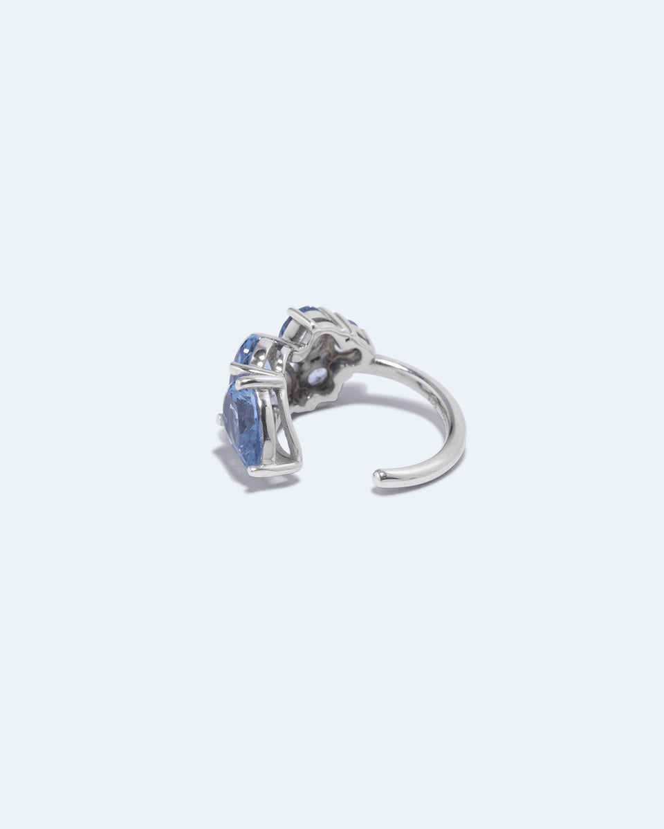 Bolt from the Blue - Synthetic Blue Spinel and Recycled Silver Ear Cuff