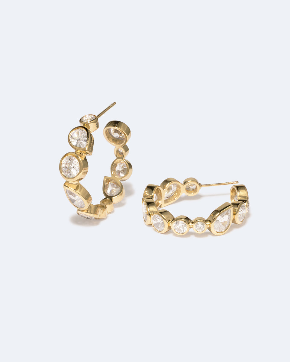A Few Good Anti‐Heroes - Cubic Zirconia and Gold Vermeil Earrings