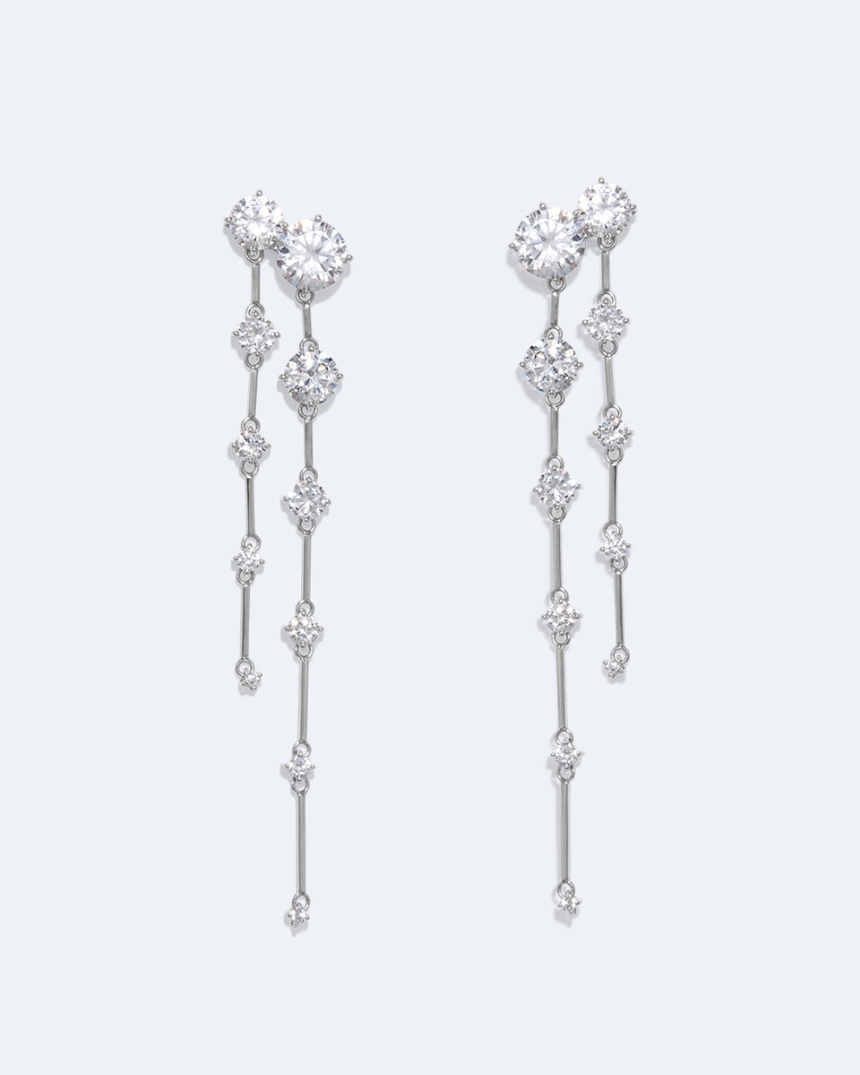 Memory Lane - Zirconia and Recycled Silver Earrings