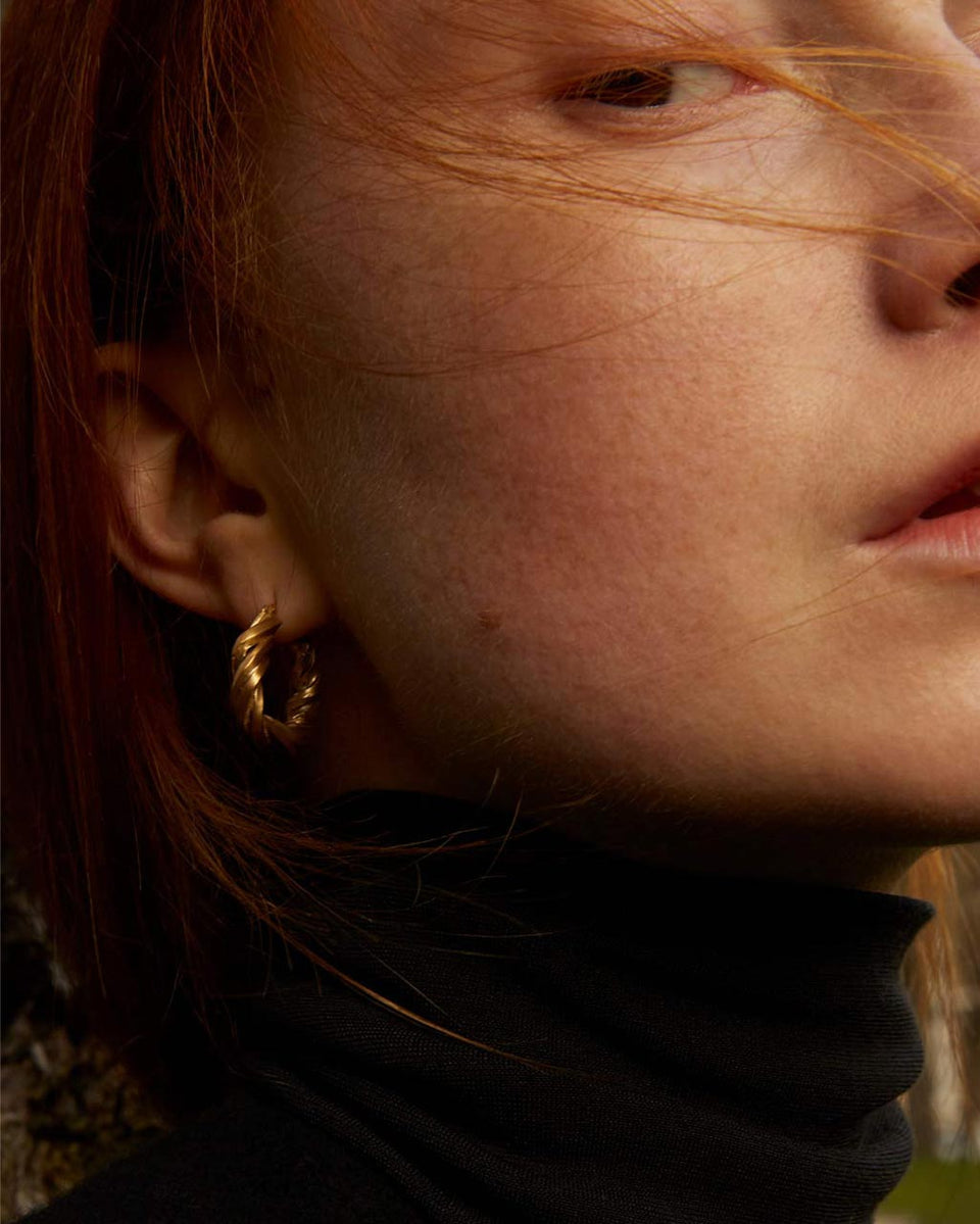 Deep State - Gold Vermeil Hoop Earrings