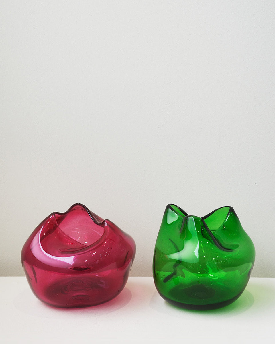 The Bubble to End all Bubbles - Recycled Glass Vase in Green