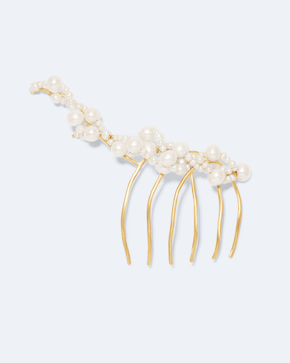 P66 - Épingle à cheveux plaquée perle et or