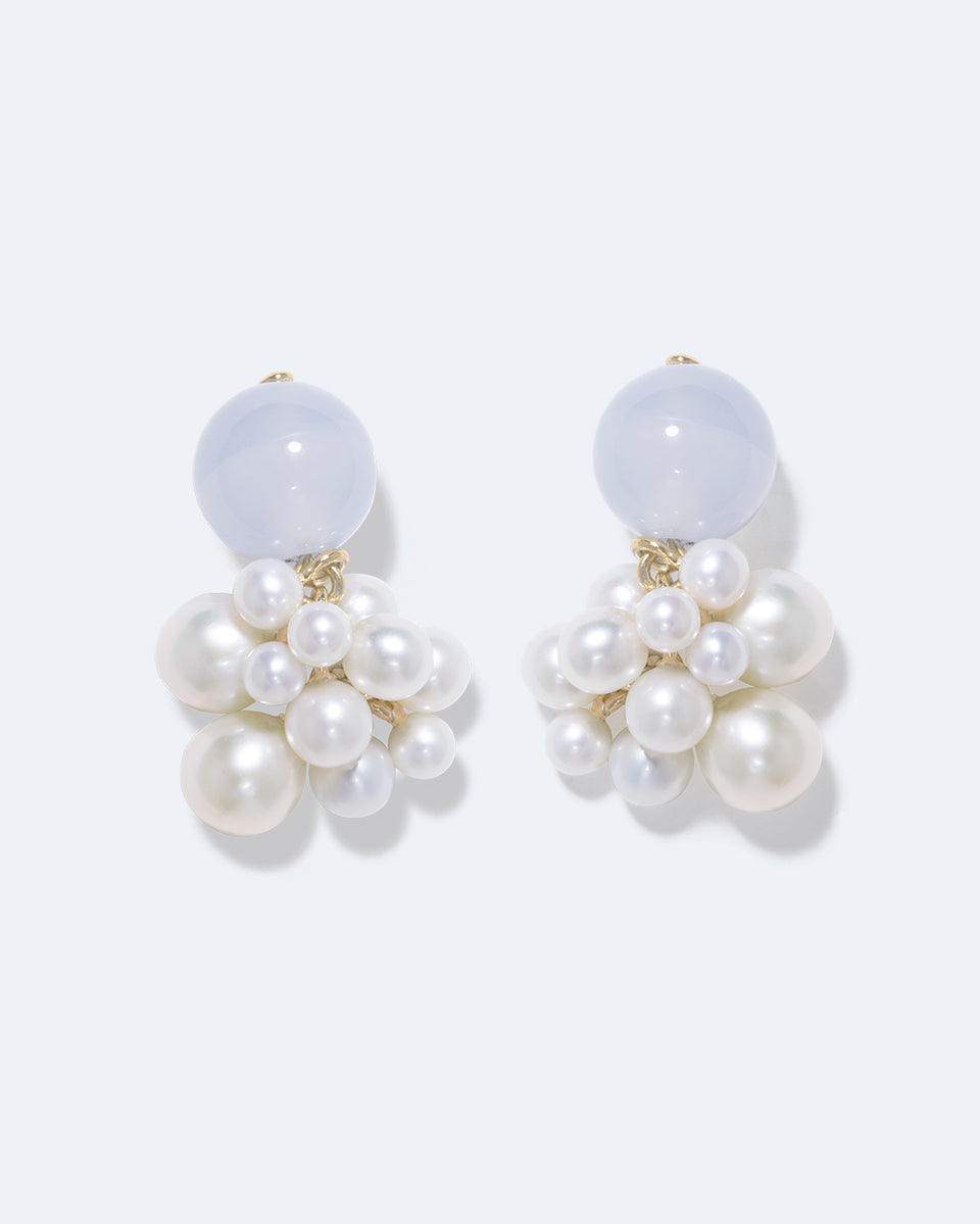 Jusqu'à ce que les étoiles pâlissent - Boucles d'oreilles en perles et vermeil d'or recyclé