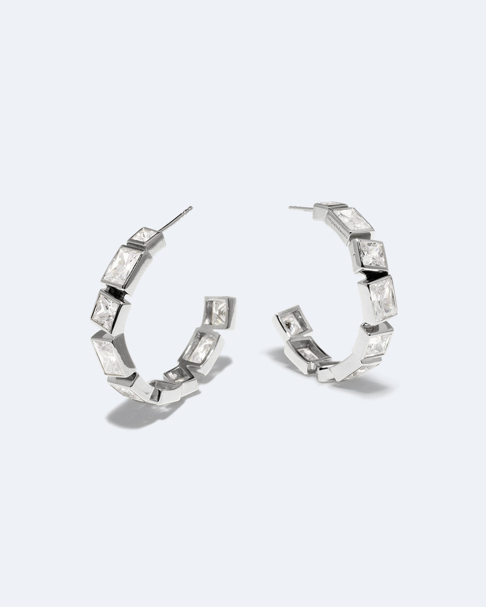 Z31 - Boucles d'oreilles en zirconium et argent recyclé