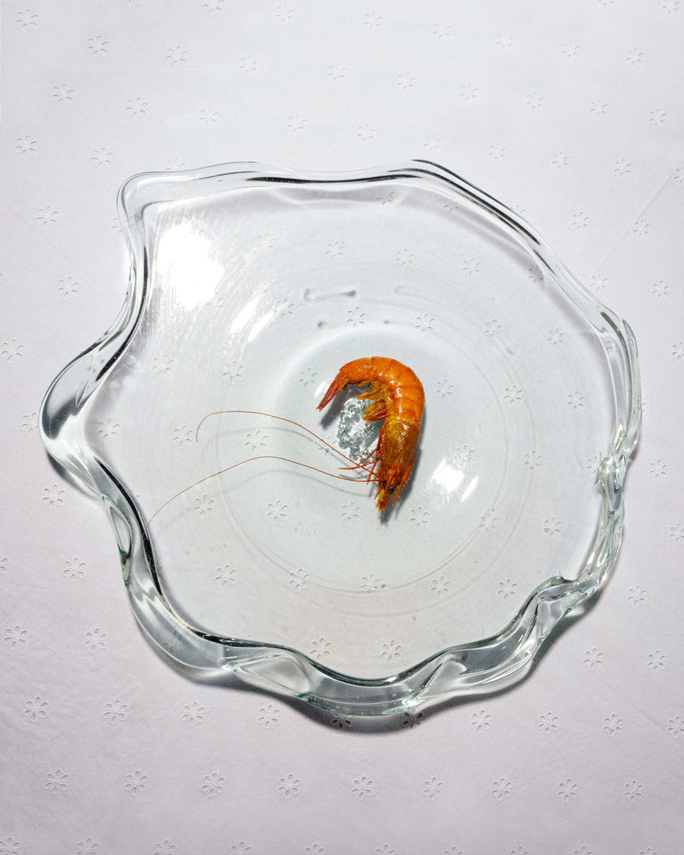 Pond - Large Recycled Glass Serving Plate in Clear