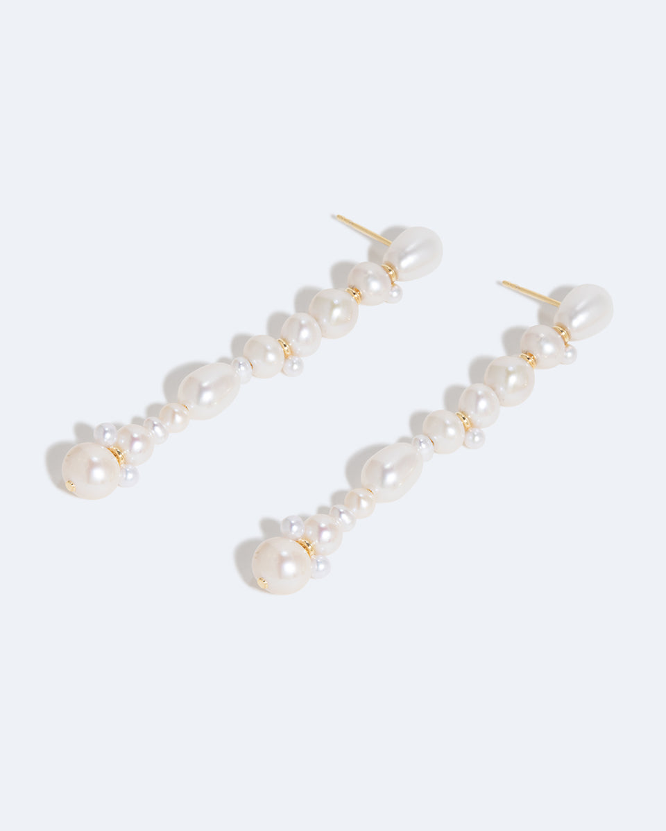 Glitch - Pearl and Recycled Gold Vermeil Earrings