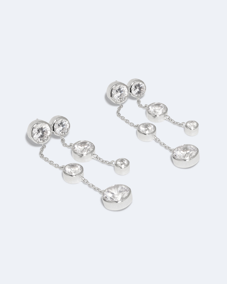 How To See Clearly In Darkness - Zirconia and Recycled Silver Earrings