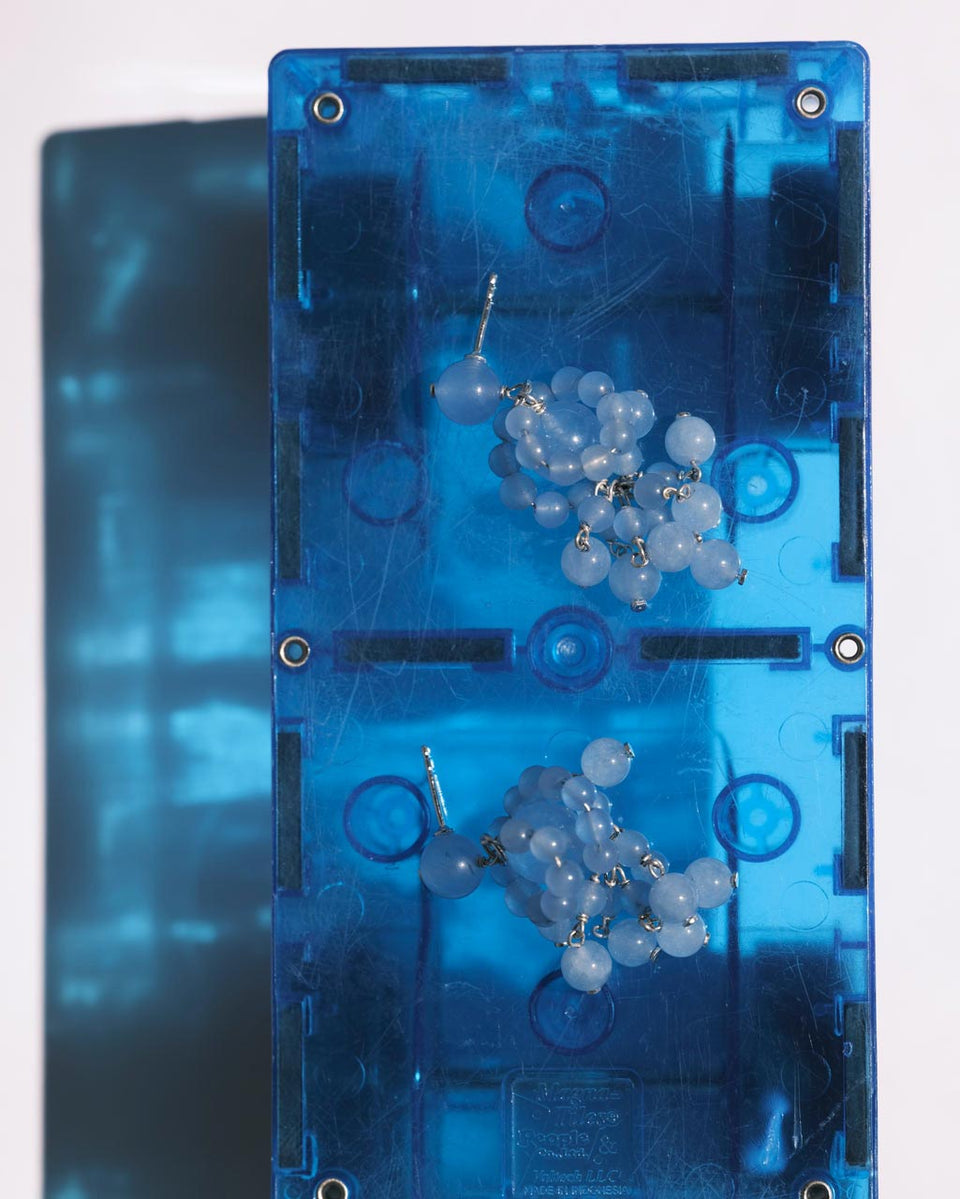 The Aftertaste of a Dream - Blue Quartz and Recycled Silver Earrings