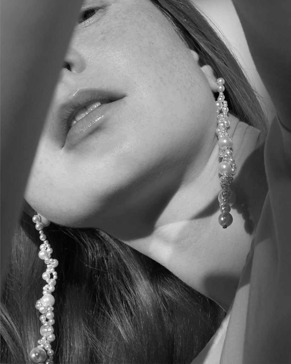 Running for the Hills - Pearl and Recycled Gold Vermeil Earrings