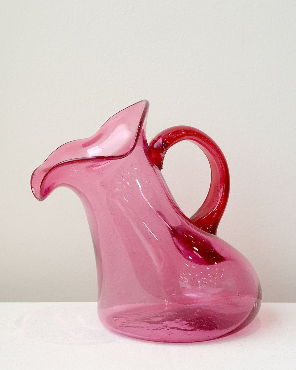 Thaw - Grande cruche en verre recyclé Magenta