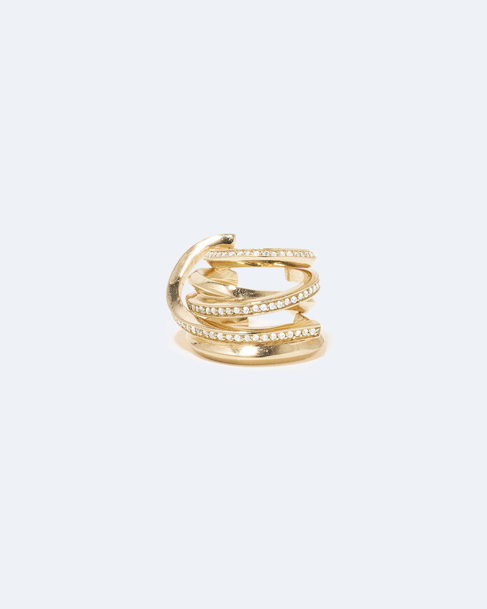 Stratum III - White Topaz and Gold Vermeil Ear Cuff