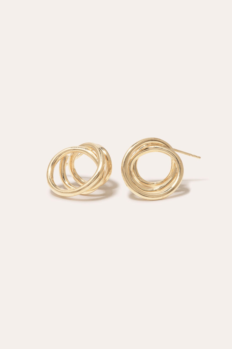 Tiered Semi-Circle Post Earrings (GOLD OR SILVER) - FENNO FASHION, LLC
