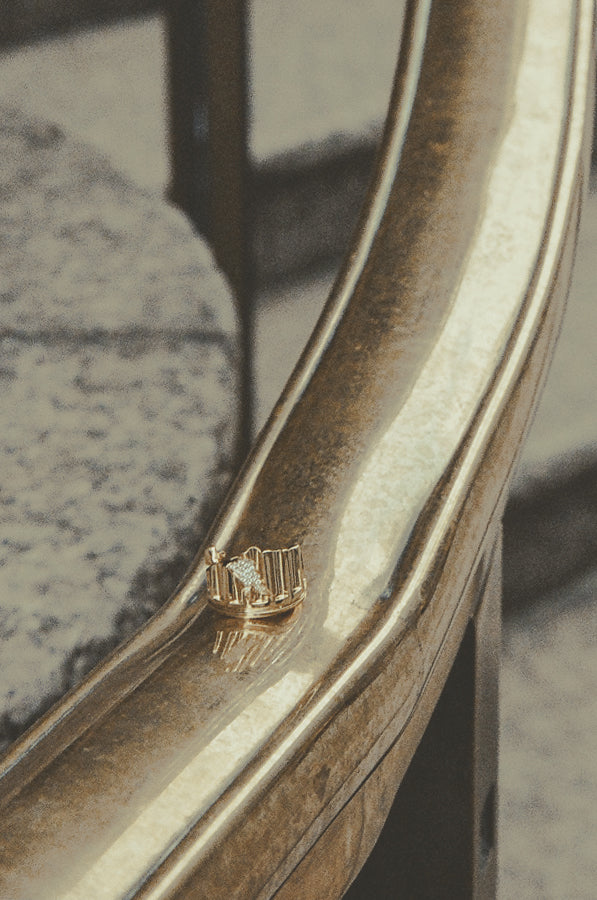 Colonne - Bague en or jaune 18 carats et diamants de 0,136 carat