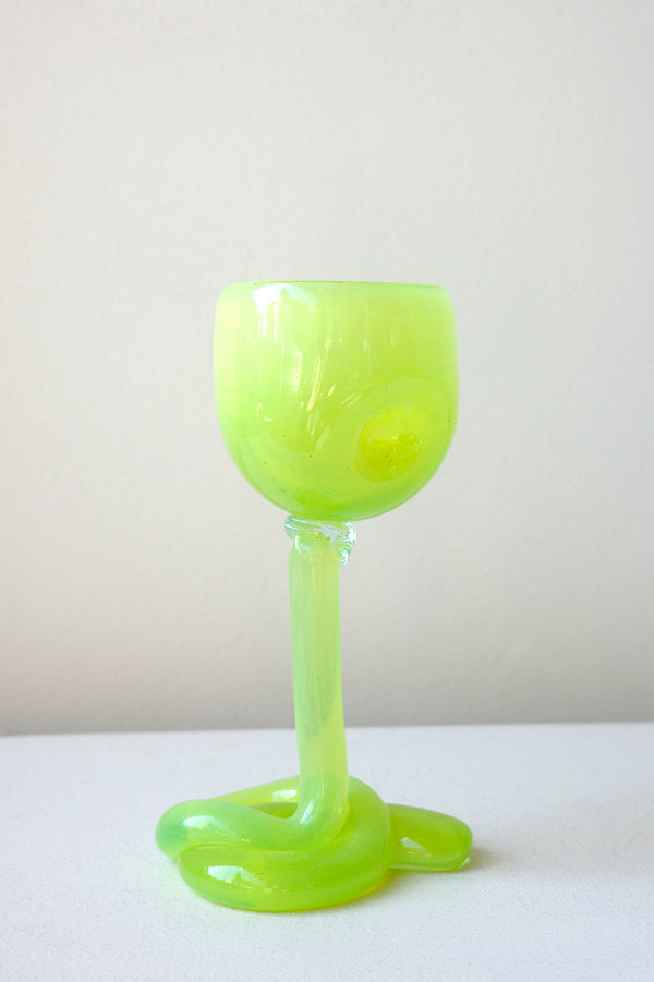 Dégel - Verre à vin recyclé vert acide