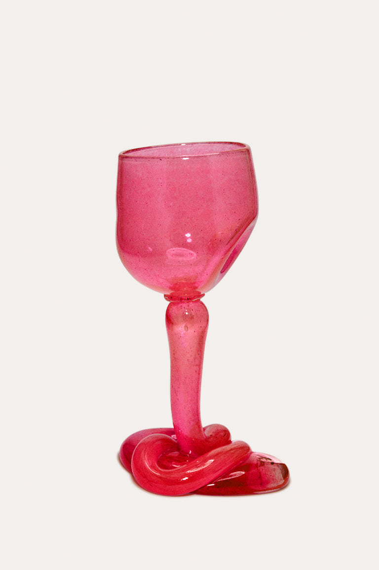 Thaw - Recycled Wine Glass in Magenta