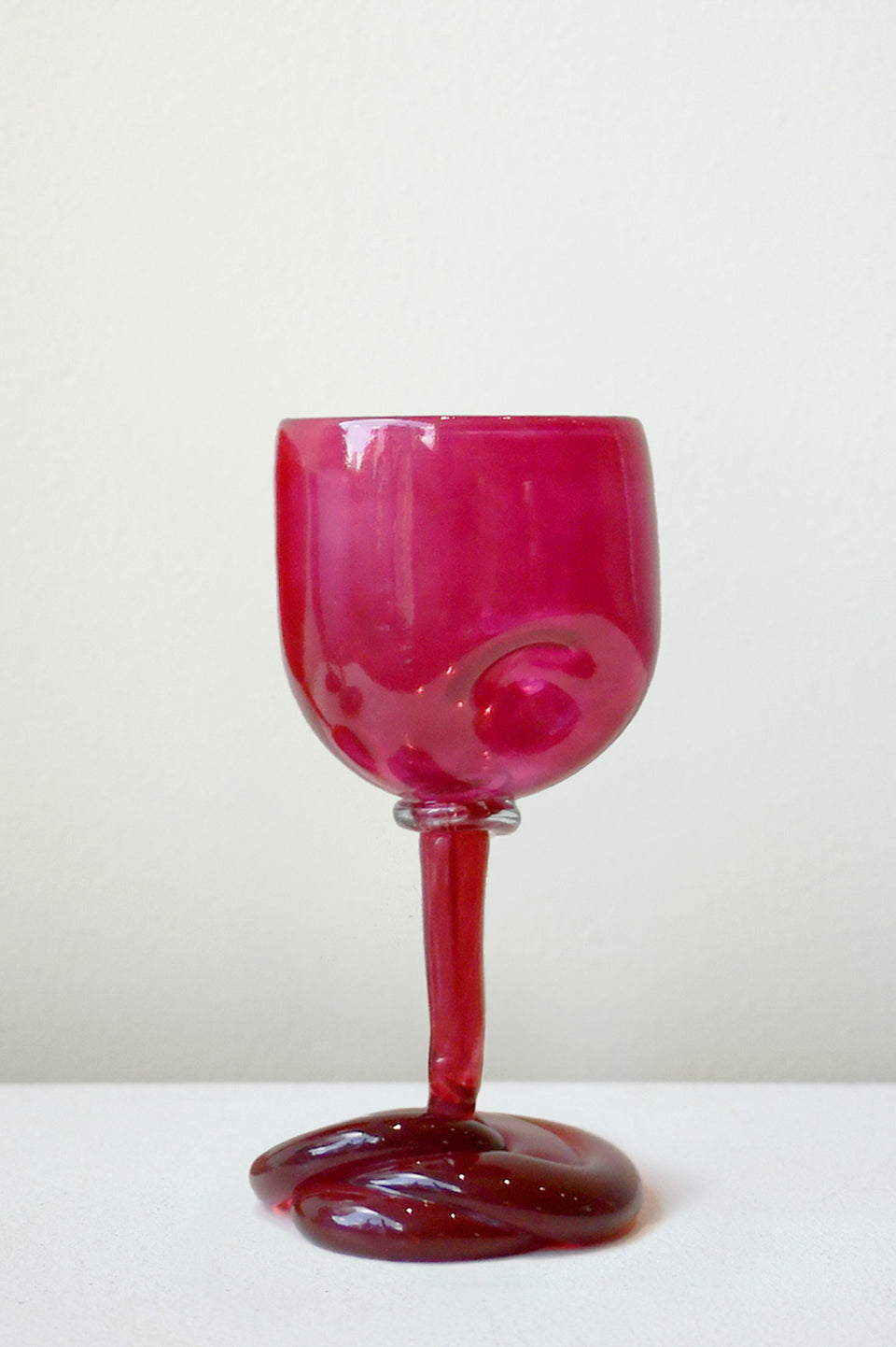 Thaw - Set of 4 Recycled Wine Glass in Acid Green Leaf Green Magenta Pink