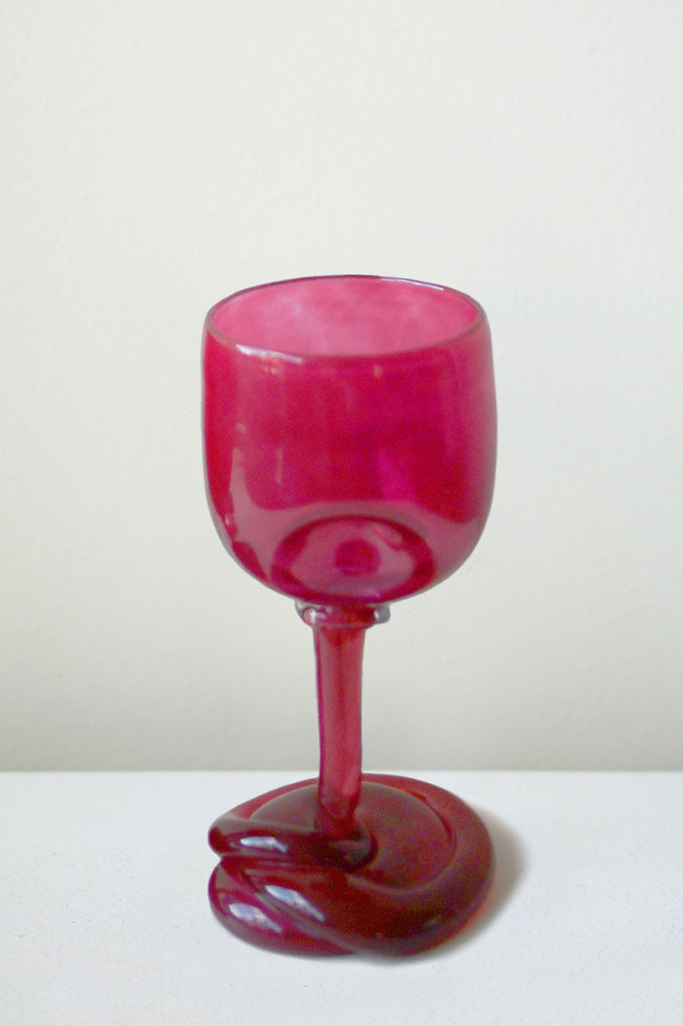 Thaw - Recycled Wine Glass in Magenta