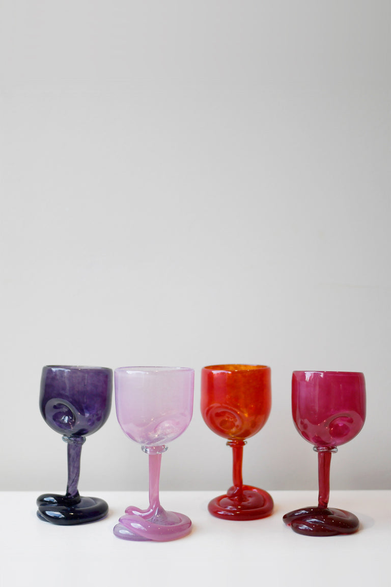 Thaw - Recycled Wine Glass in Pink