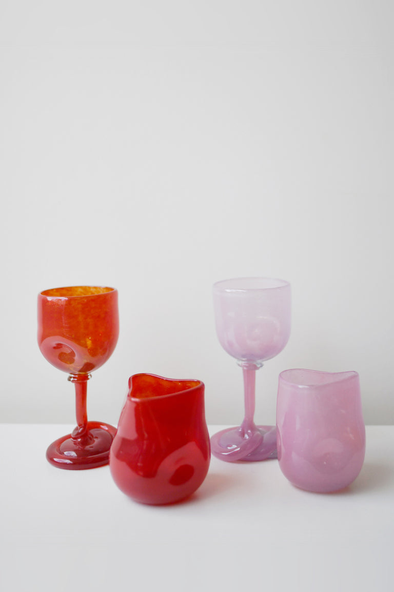 Thaw - Recycled Wine Glass in Pink