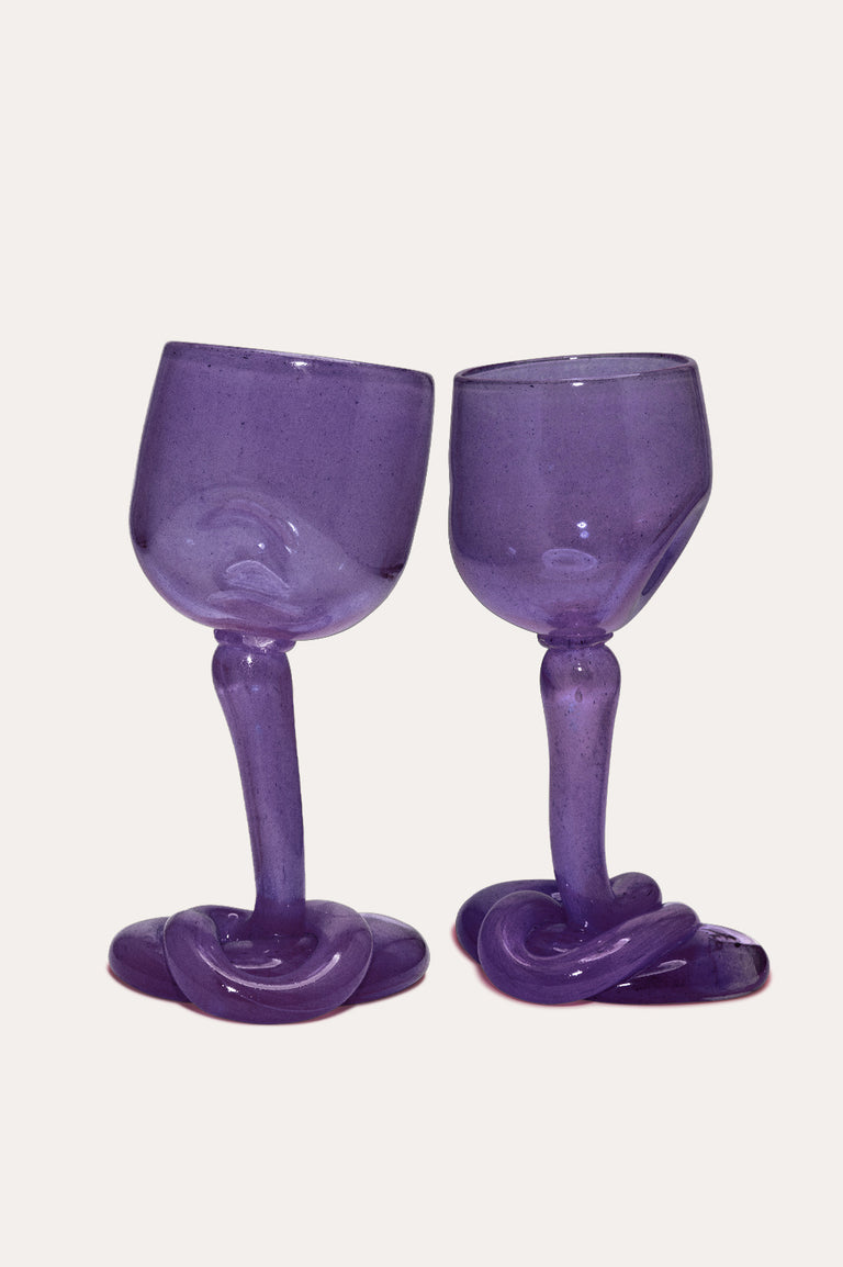 Thaw - Set of 2 Recycled Wine Glass in Purple