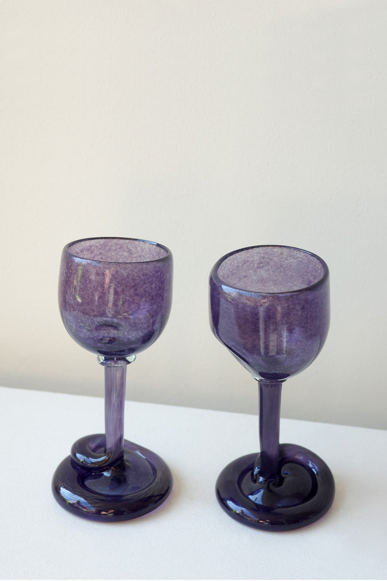 Thaw - Set of 2 Recycled Wine Glass in Purple