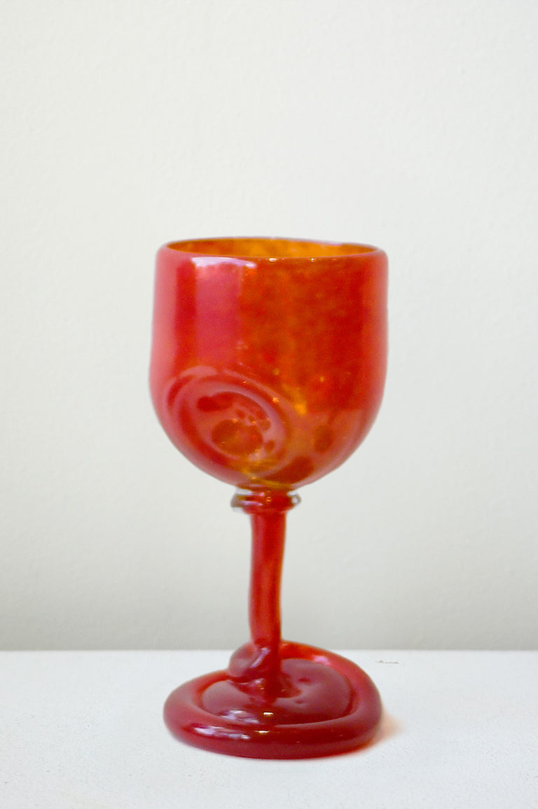 Thaw - Recycled Wine Glass in Red
