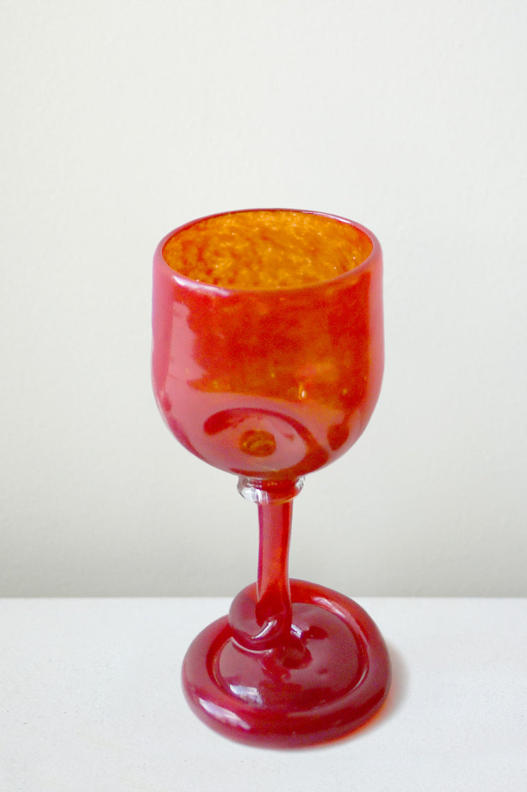 Thaw - Recycled Wine Glass in Red