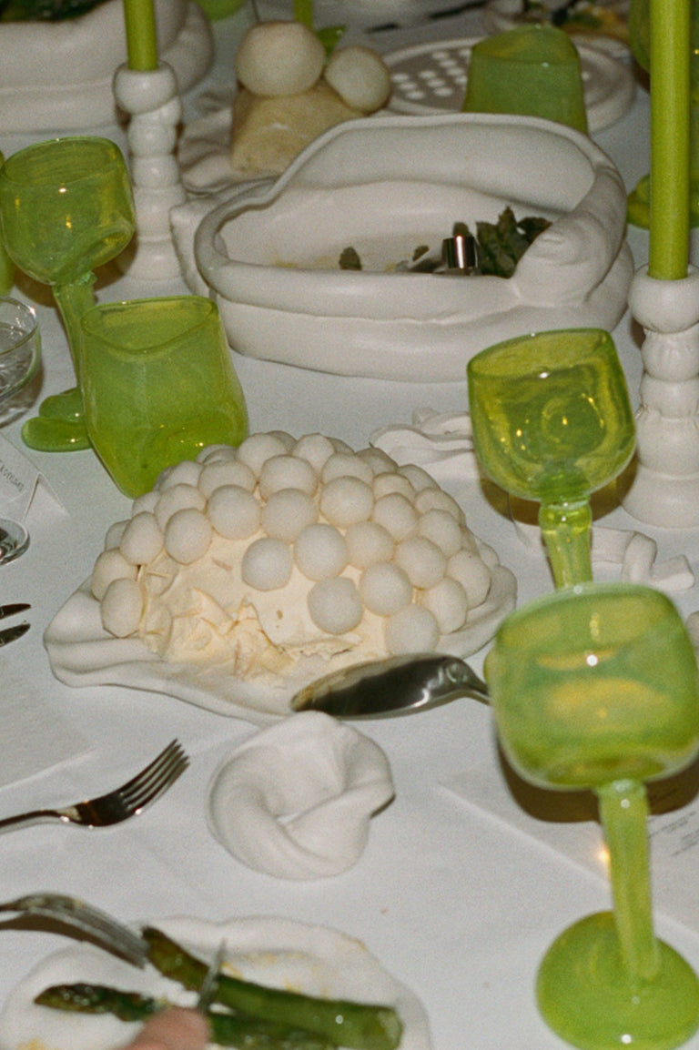 Thaw - Recycled Wine Glass in Acid Green