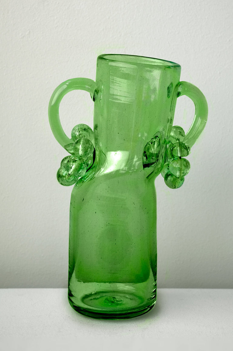 Teetering - Recycled Glass Carafe in Leaf Green