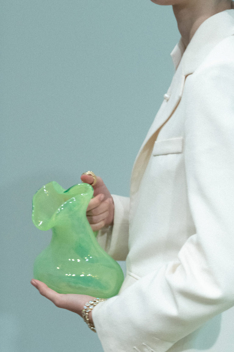 Thaw - Large Recycled Glass Jug in Leaf Green