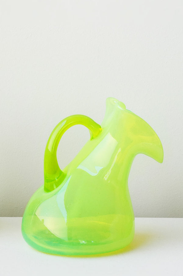 Thaw - Grande cruche en verre recyclé vert acide