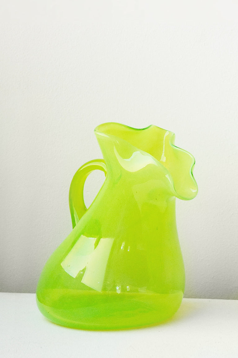 Thaw - Recycled Glass Jug in Acid Green