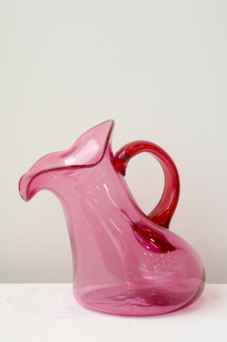 Thaw - Grande cruche en verre recyclé Magenta