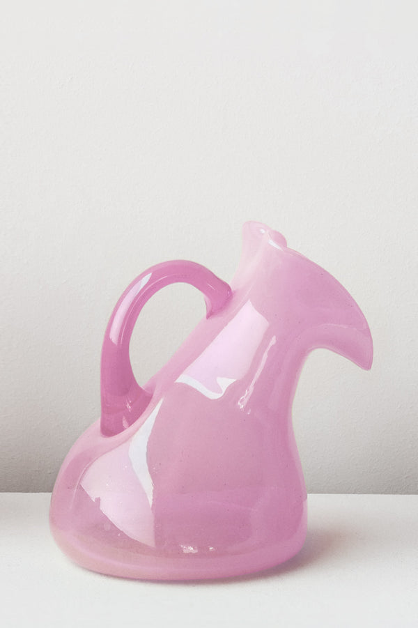 Thaw - Grande cruche en verre recyclé rose
