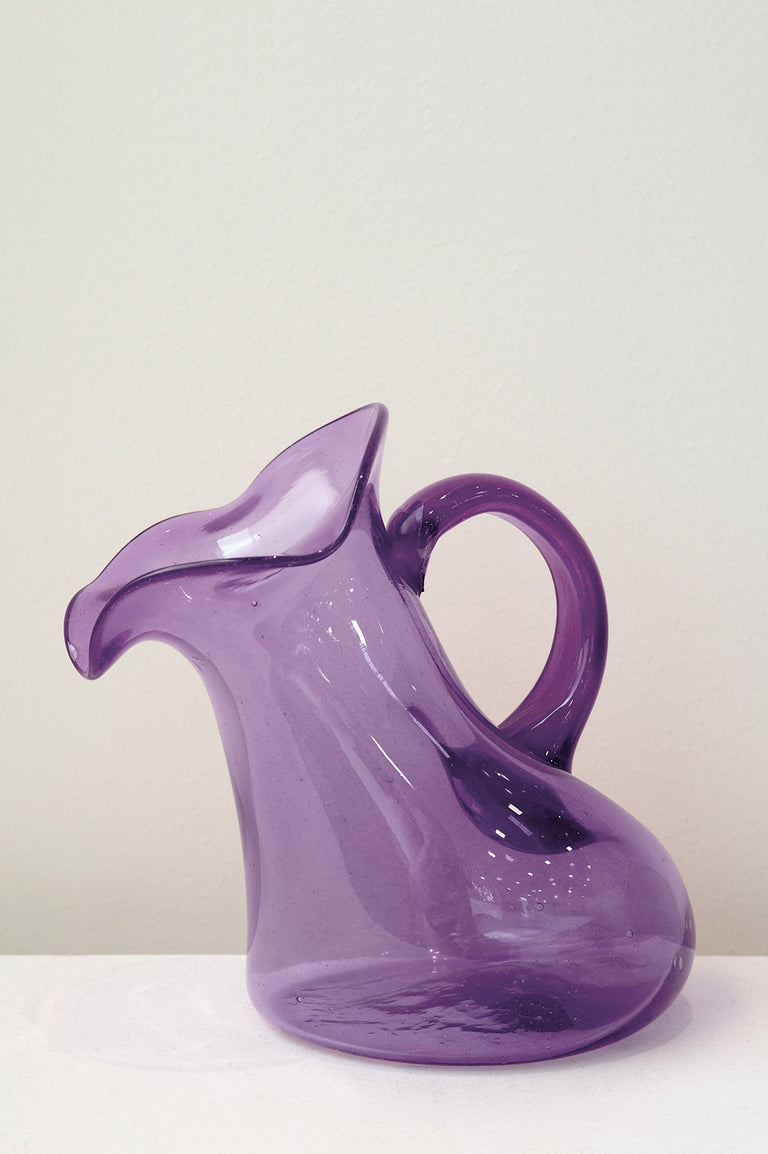 Thaw - Grande cruche en verre recyclé violette