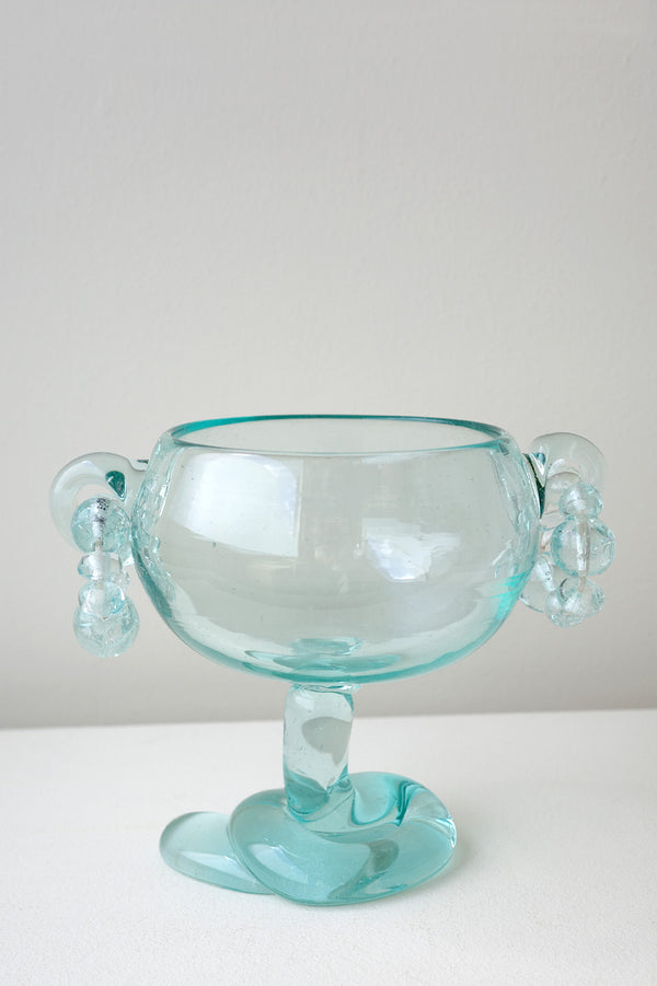 B112 - Bol en verre recyclé transparent avec perles