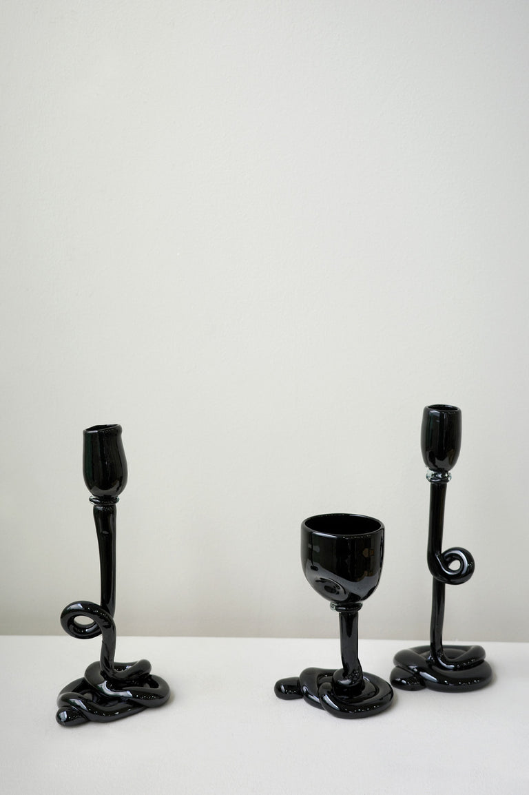 Thaw - Chandelier en verre recyclé noir