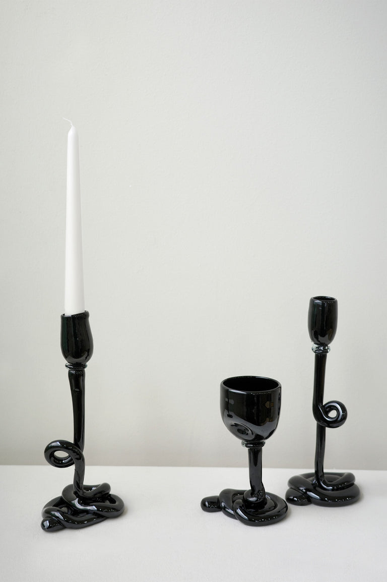 Thaw - Chandelier en verre recyclé noir