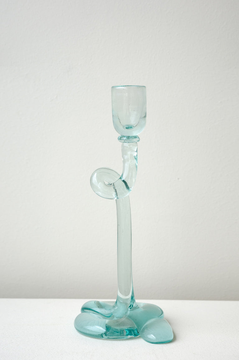 Thaw - Recycled Glass Candlestick in Clear