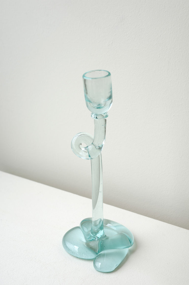 Thaw - Recycled Glass Candlestick in Clear