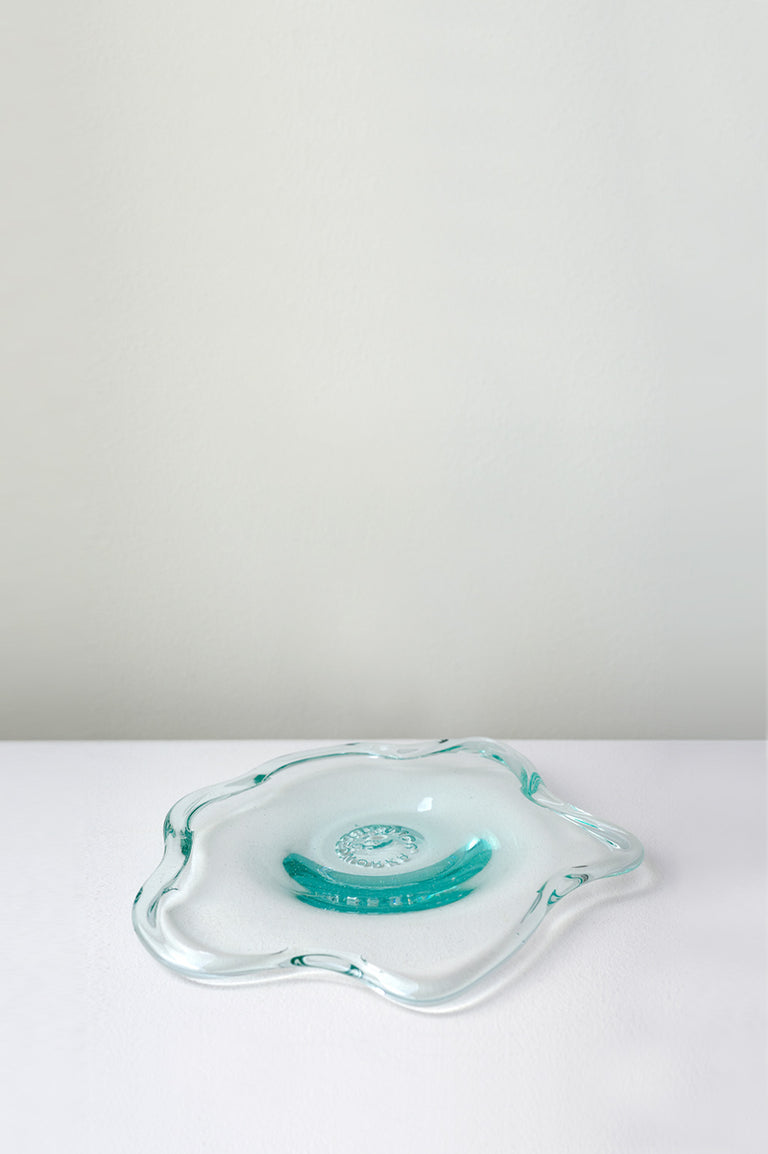 Assiette d'appoint Pond en verre recyclé transparent - Petite