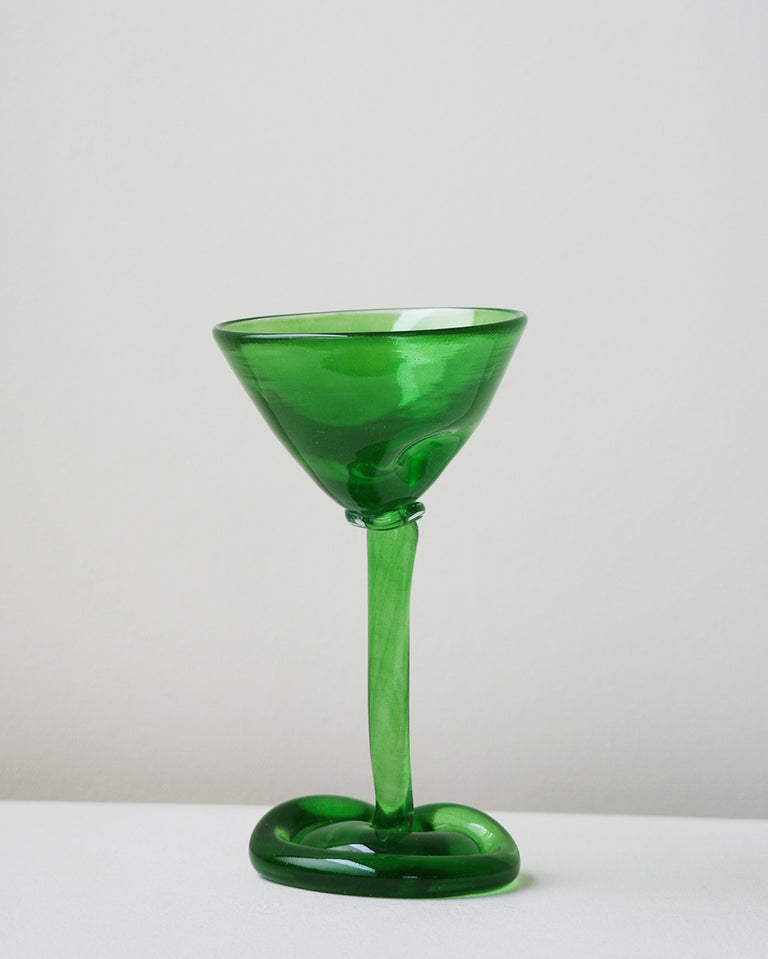 B118 - Verre à Martini Recyclé Vert Feuille