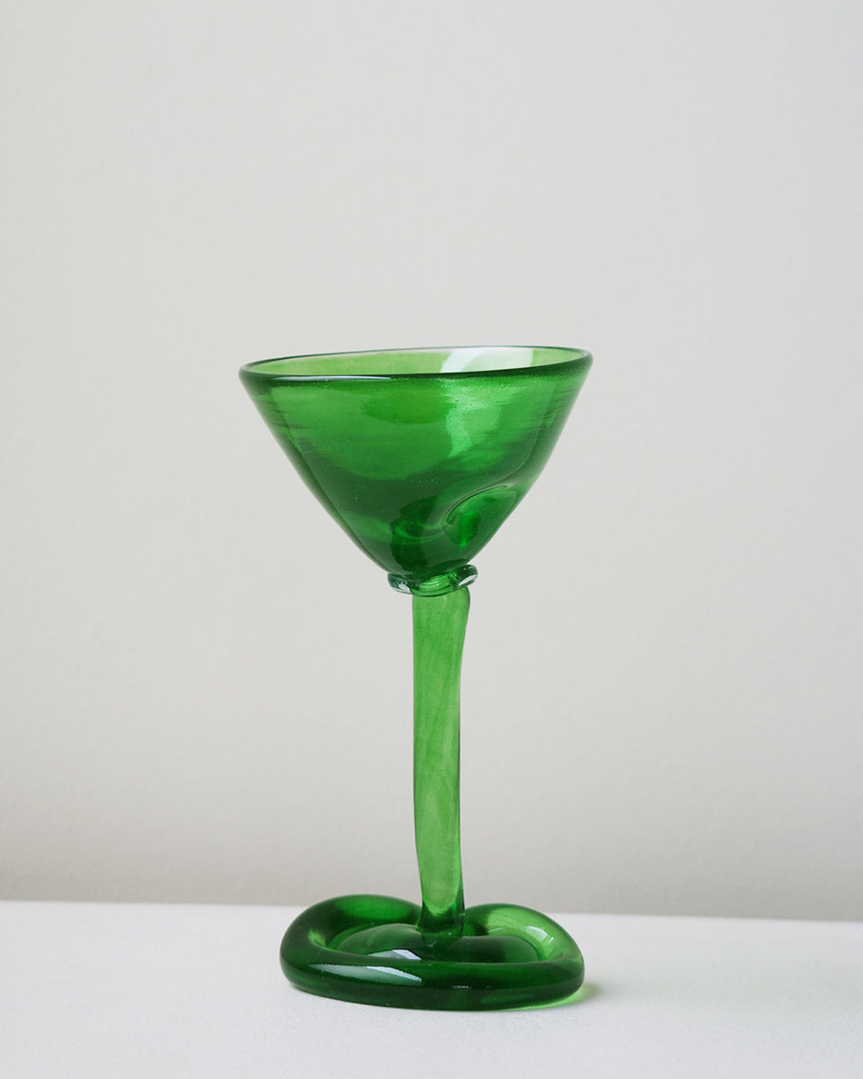 B118 - Verre à Martini Recyclé Vert Feuille