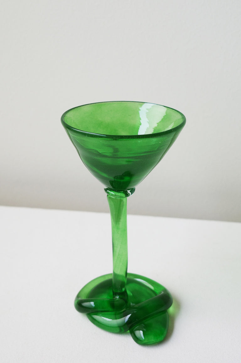 Thaw - Recycled Martini Glass in Leaf Green