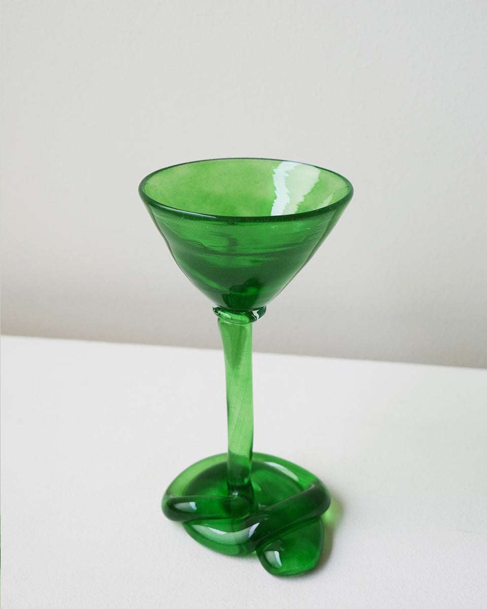B118 - Verre à Martini Recyclé Vert Feuille